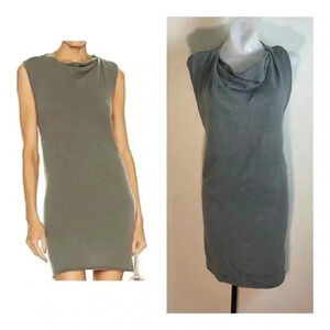 RtA Leana Sweater Dress Womens M Cashmere Olive Sleeveless Cowl Neck $495 NEW
